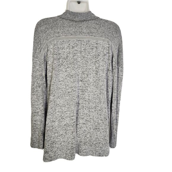 Maurices Womens Cardigan Sweater Medium Open Front Heathered Gray Velour Stripe - Picture 2 of 10